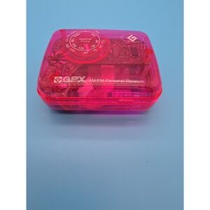 Clear Tunes AM/FM Super Slim Mini Radio Retro Unit Only Pink No Headphone